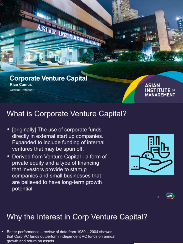 Corp Venture Capital Lecture | PDF | Venture Capital | Corporate Finance
