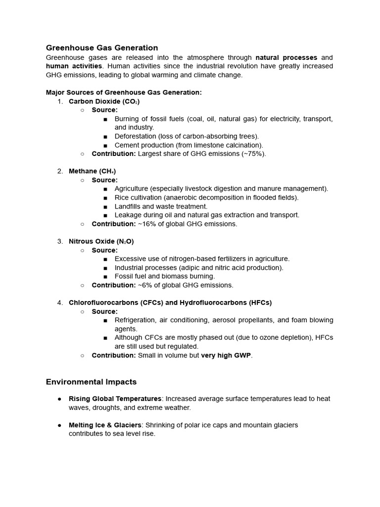 Greenhouse Gas Generation | PDF | Greenhouse Gas | Greenhouse Effect