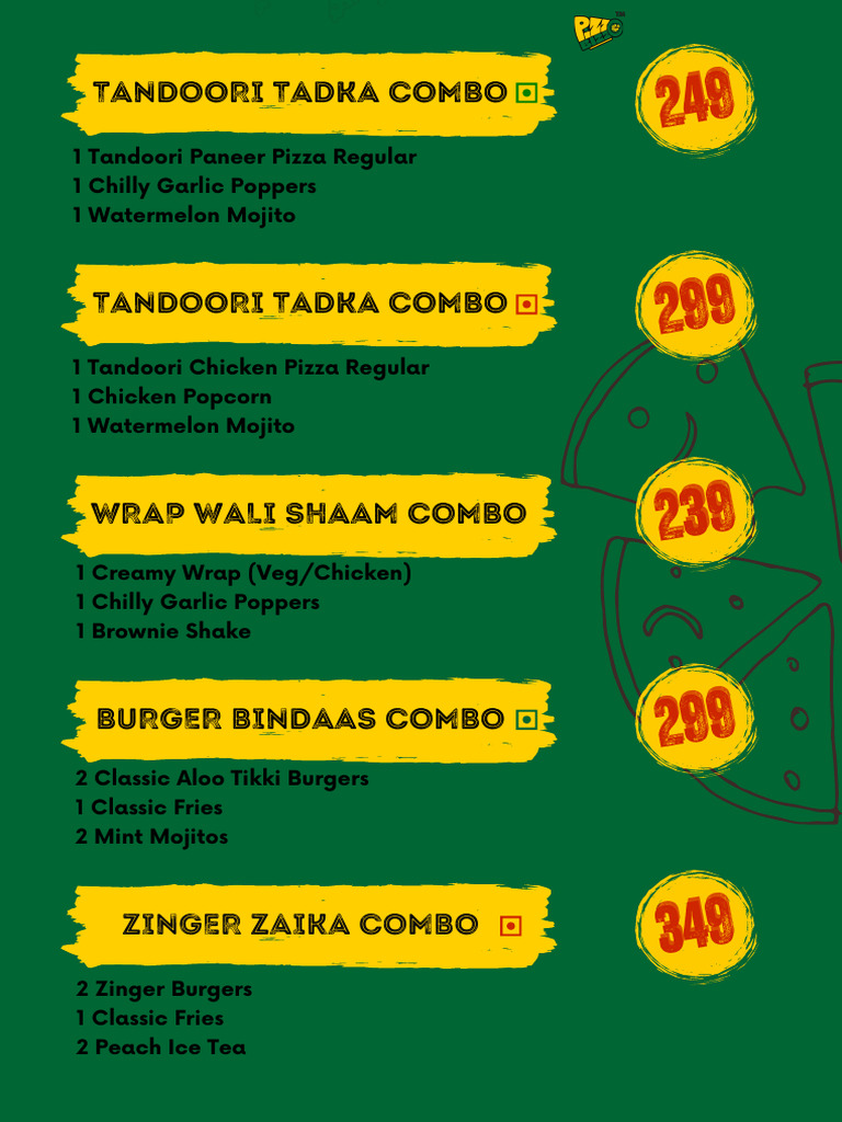 Pizzo Bizzo New Menu | PDF