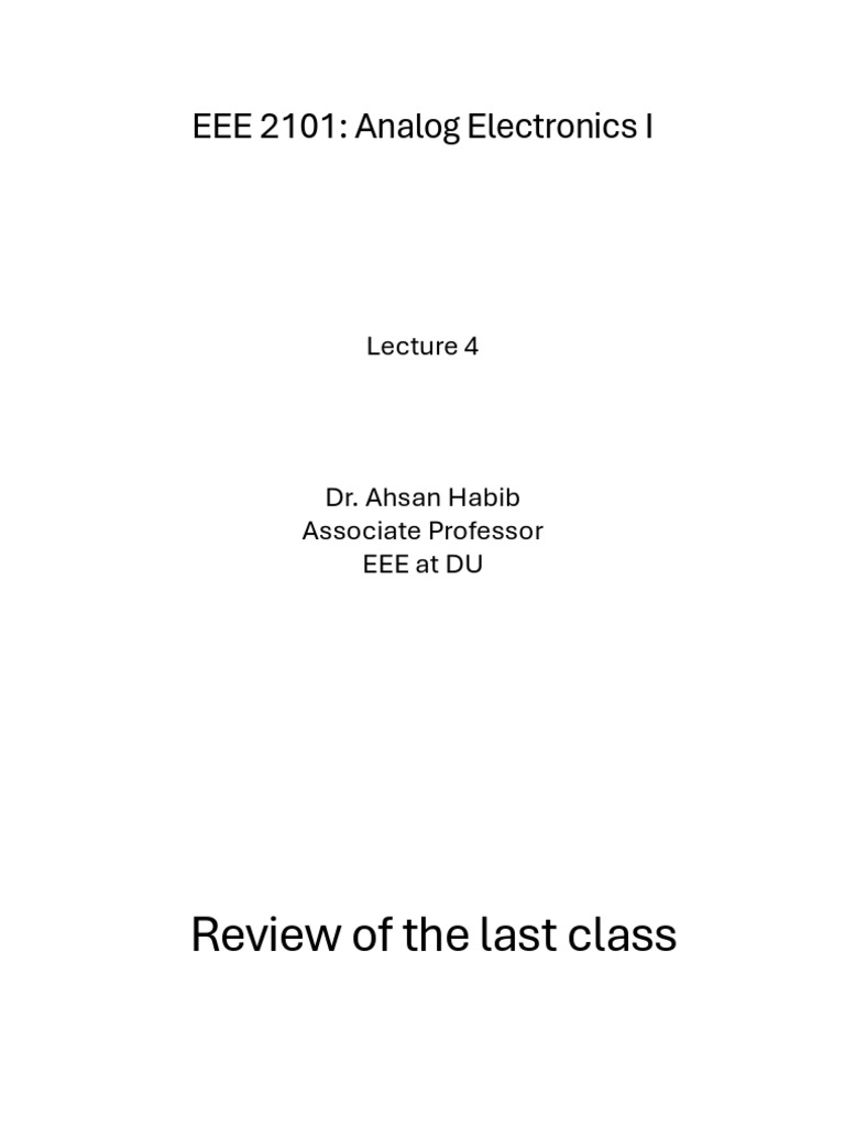 Lec 4 | PDF | P–N Junction | Semiconductor Devices