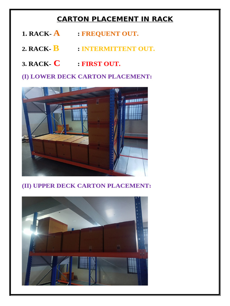 Carton Placement in Rack | PDF