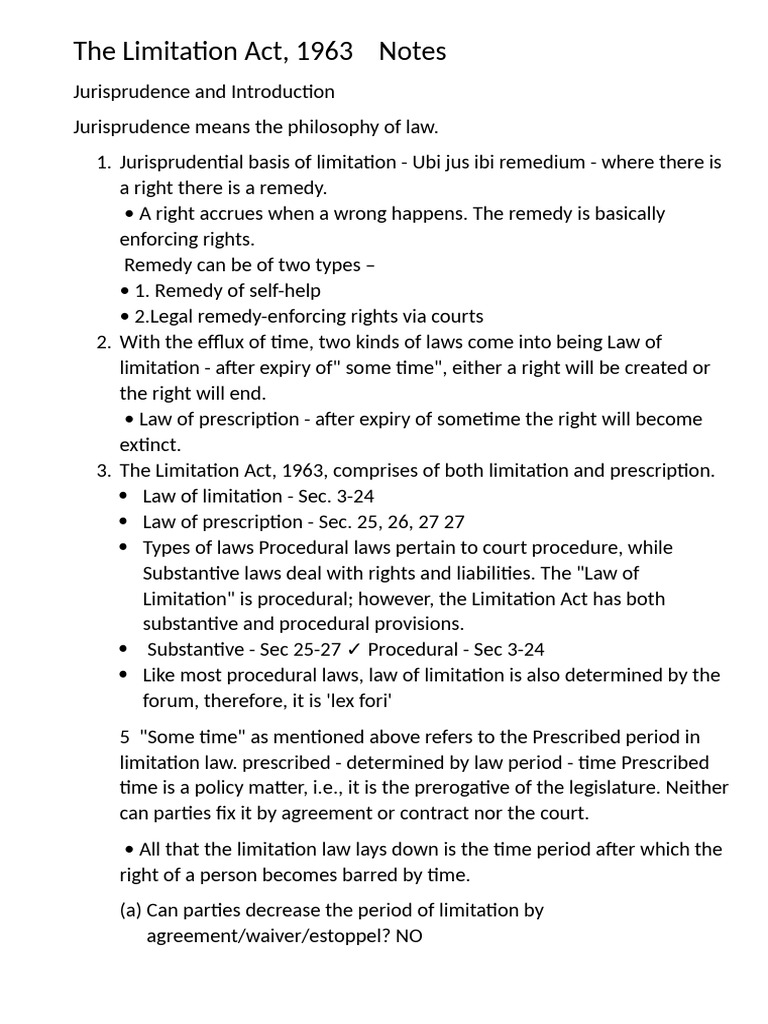 Limitation Notes PDF 1 | PDF | Lawsuit | Tort