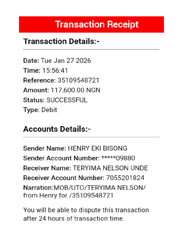 Transaction-receiptTue Jan 27 2026HENRY EKI BISONG | PDF
