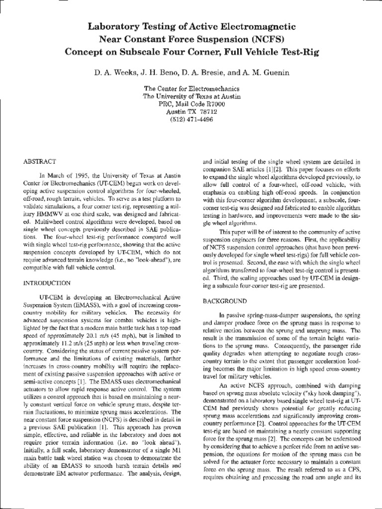 Laboratory Testing of Active Electromagnetic Near Constant Force ...