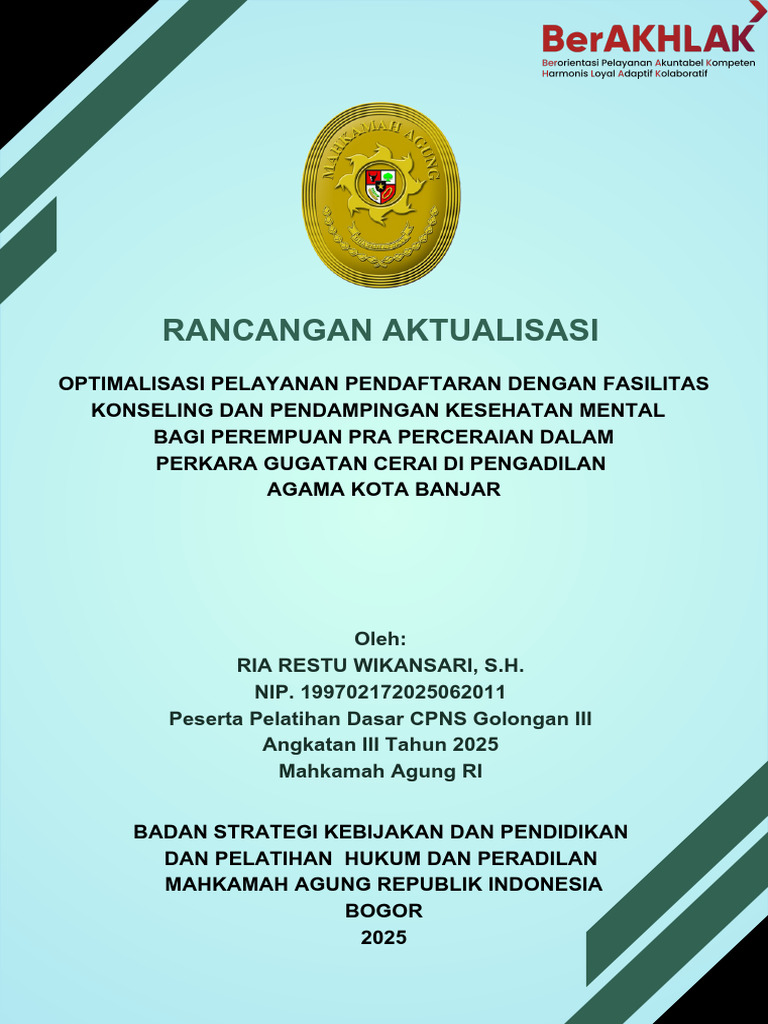 Rancangan Aktualisasi - Ria Restu Wikansari - Angkatan Iii - Kel 4 - Pa ...