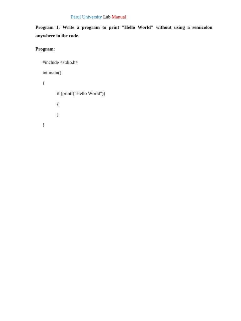 Parul University PPS Lab Manual | PDF | Area | Computing