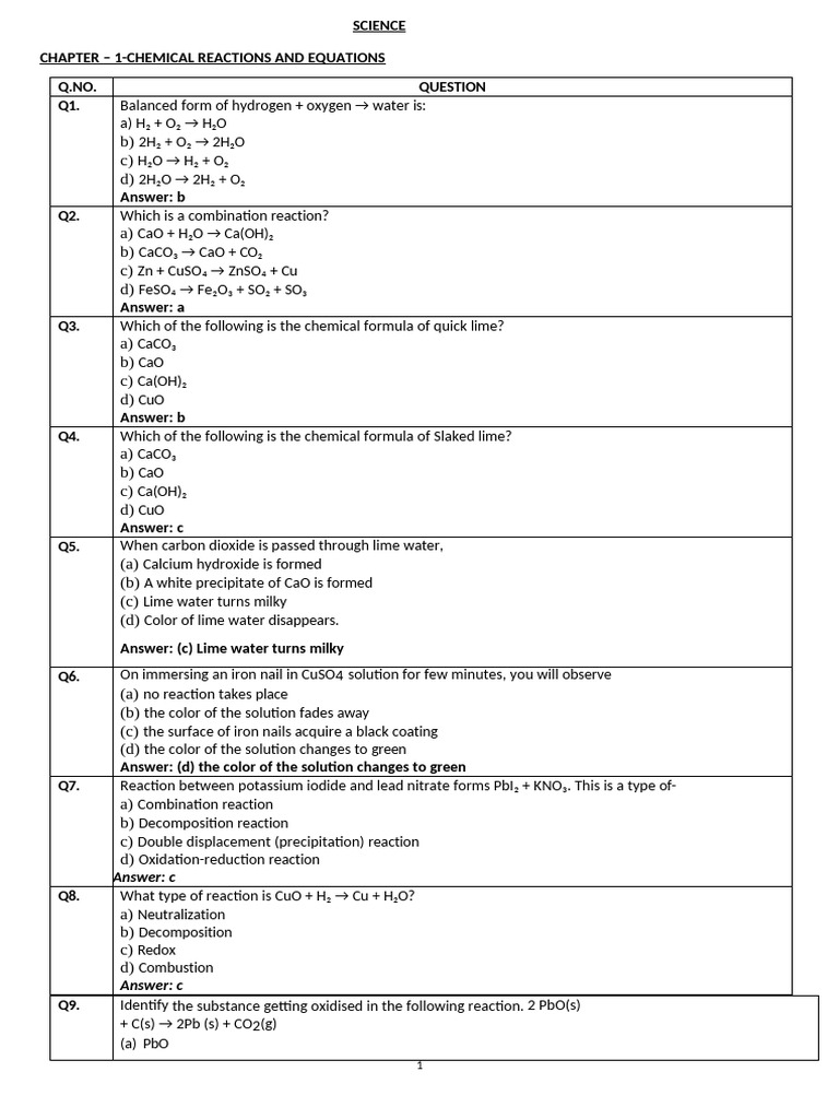 Class 10th Science | PDF | Redox | Sodium Bicarbonate