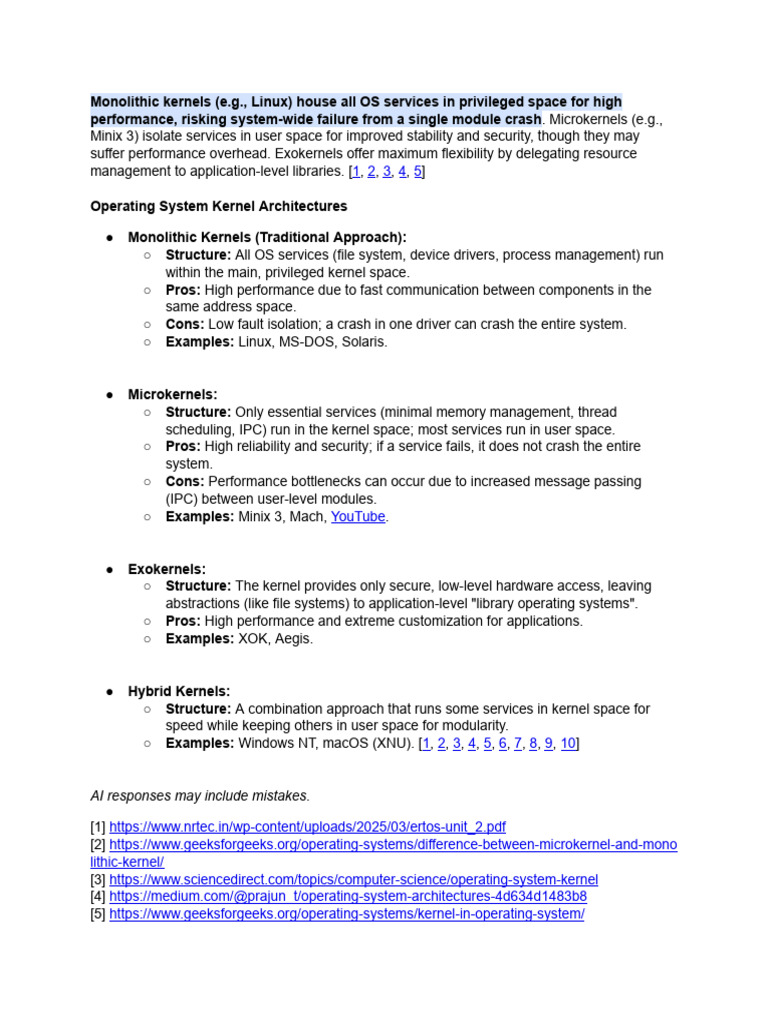 5th - Operating Systems Design Strategies - Kernel Arch | PDF | Kernel ...