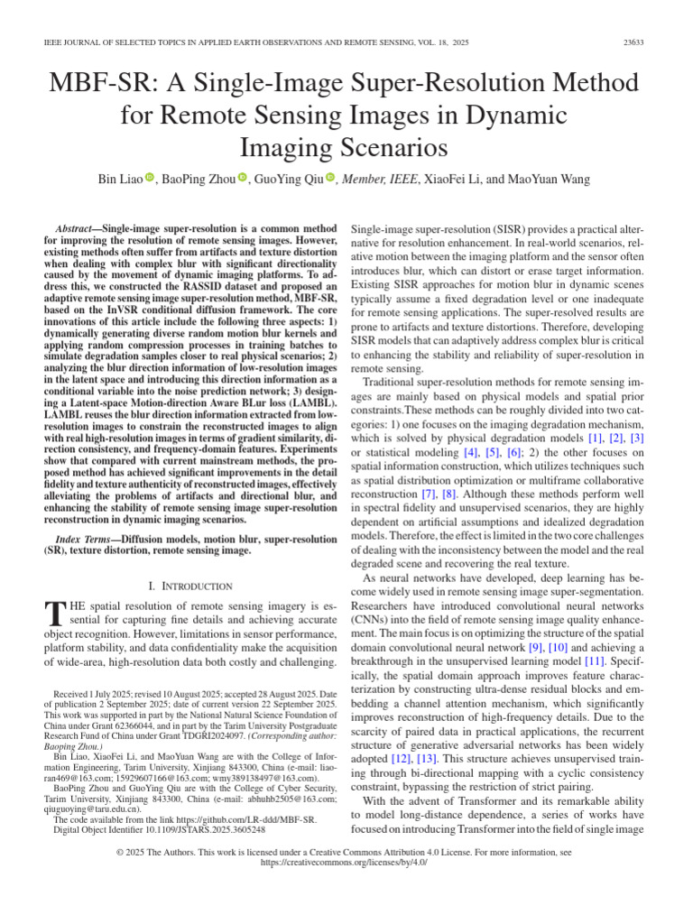 MBF-SR A Single-Image Super-Resolution Method For Remote Sensing Images ...