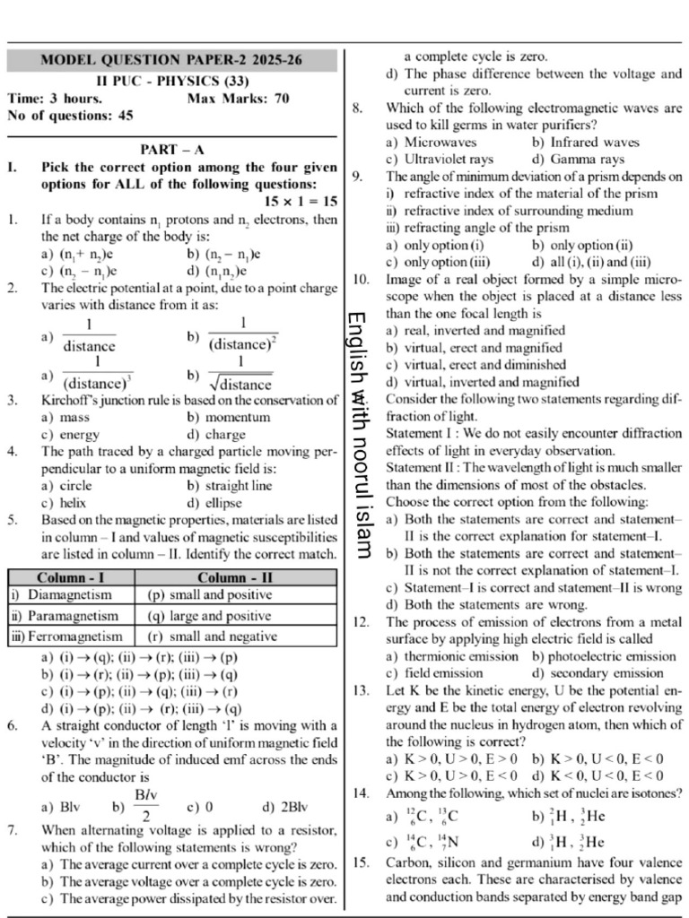 Phy MQP II 2025-26 Solved-2 | PDF