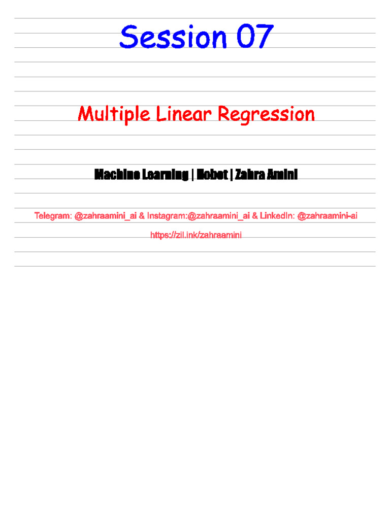07 ML Hobot Multiple Linear Regression | PDF