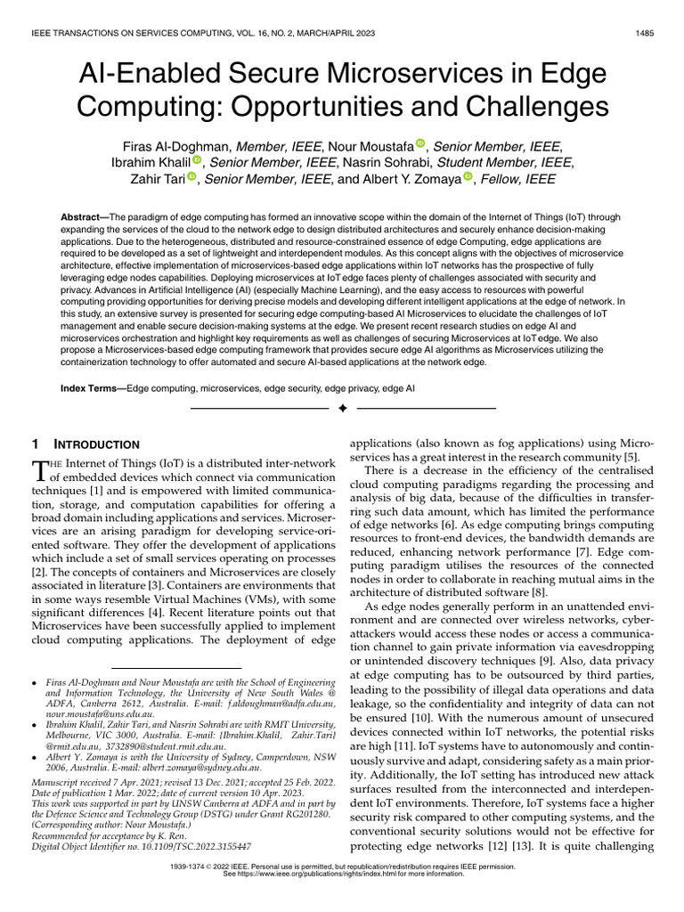AI-Enabled Secure Microservices in Edge Computing Opportunities and ...