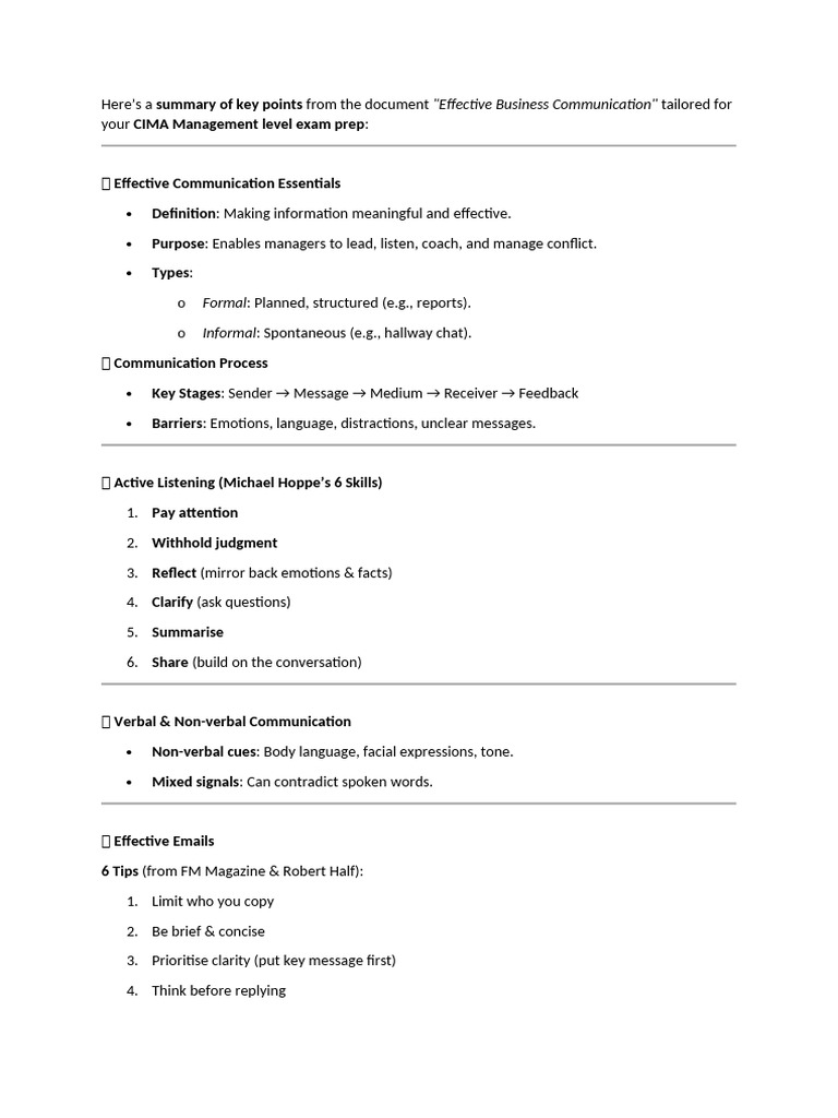 Effect Business Communication Summary | PDF | Communication | Negotiation