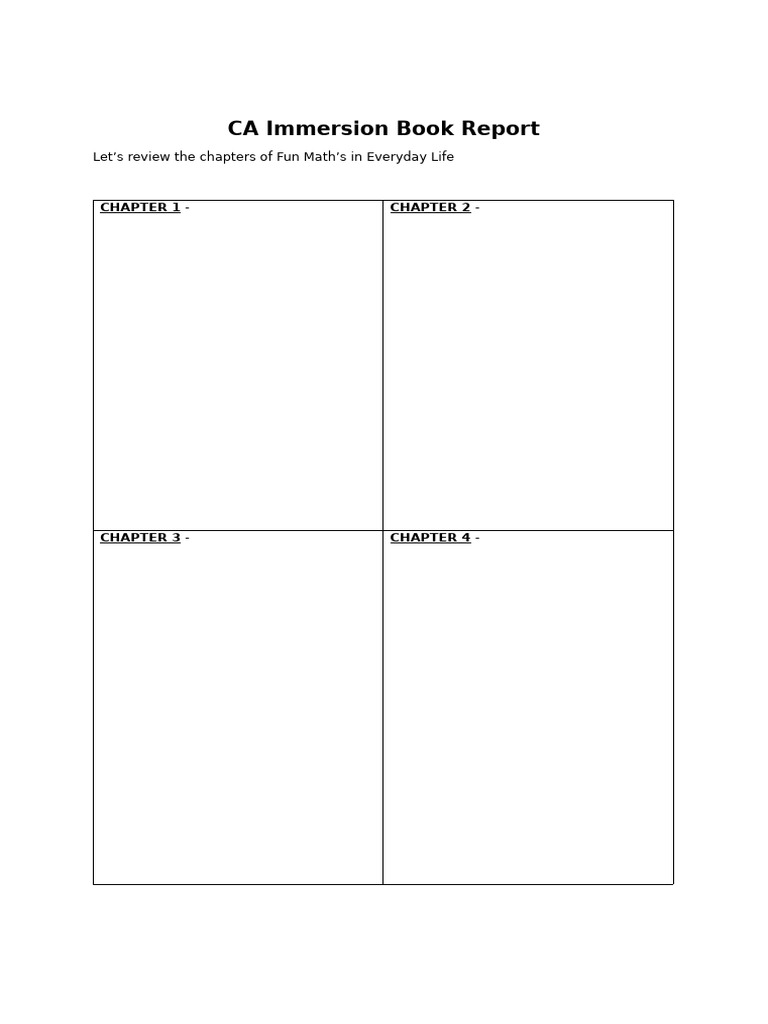 CA Immersion Book Report | PDF