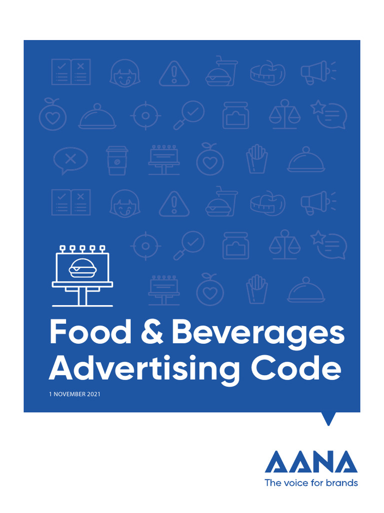 AANA FoodBev Advertising Code Final | PDF | Advertising | Diet (Nutrition)