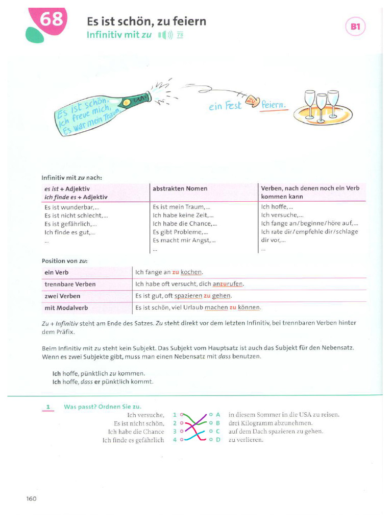 68 Infinitiv Mit Zu | PDF