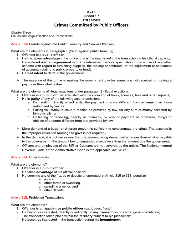 Article 213-245 Crimes Committed by Public Officers | PDF | Fraud | Crimes