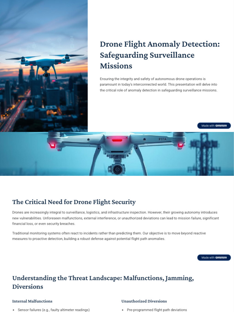 Drone Flight Anomaly Detection Safeguarding Surveillance Missions | PDF