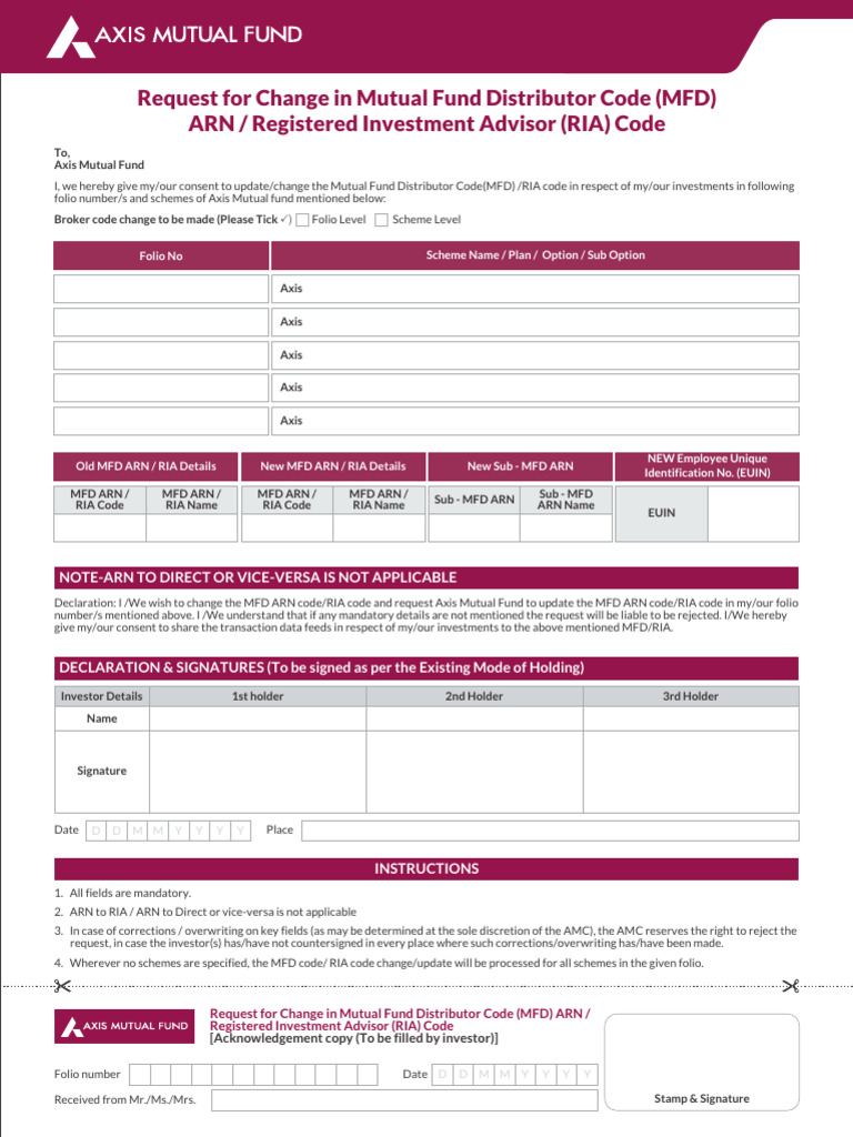 Change of Broker Code - Axis | PDF | Financial Services | Investing