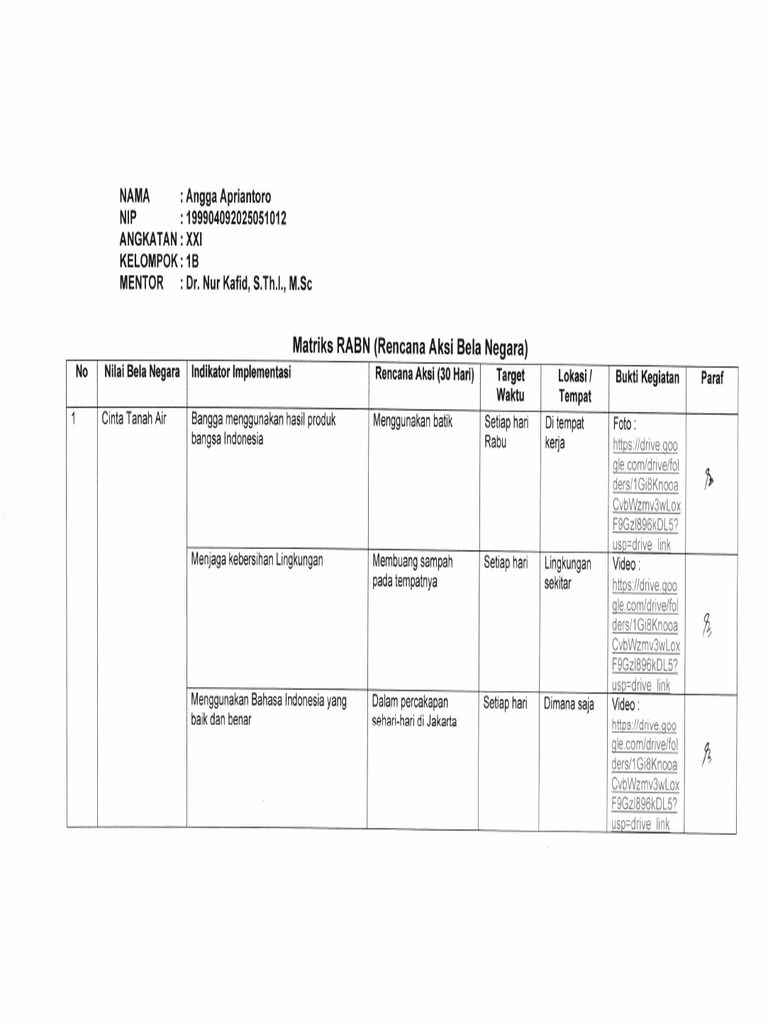 Matriks Rabn Angga | PDF