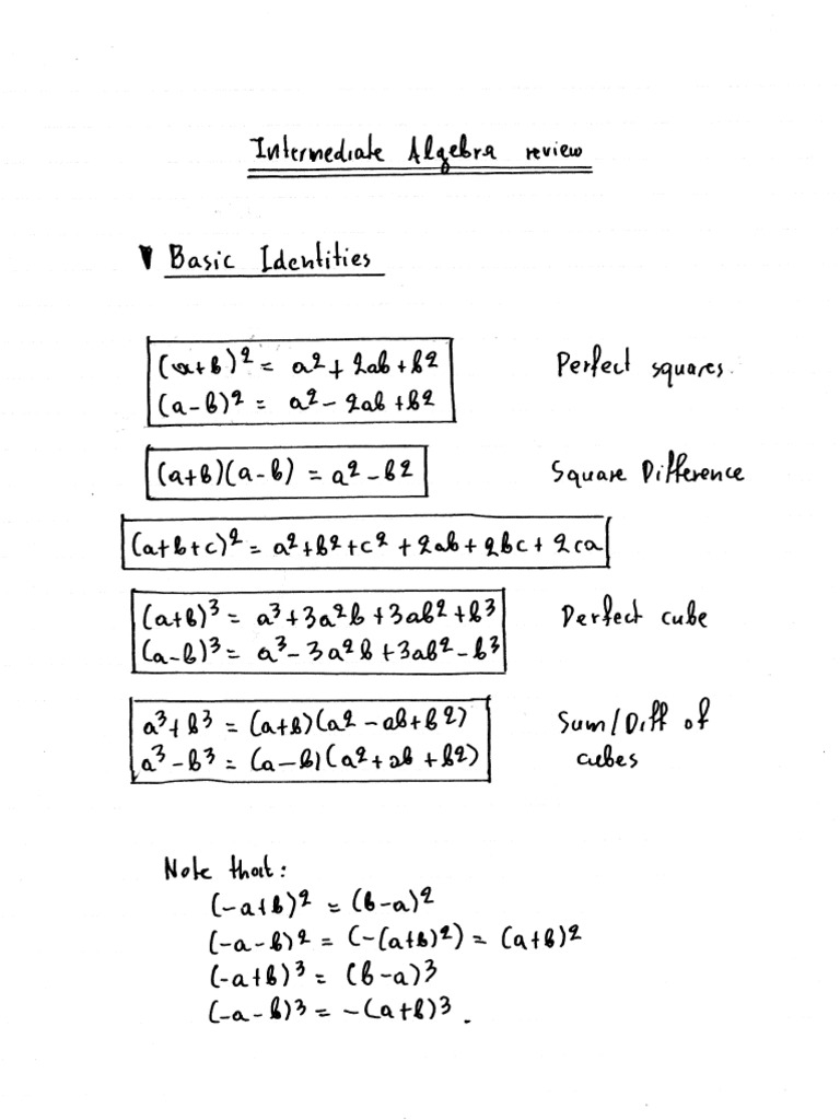 Review Intermediate Algebra | PDF