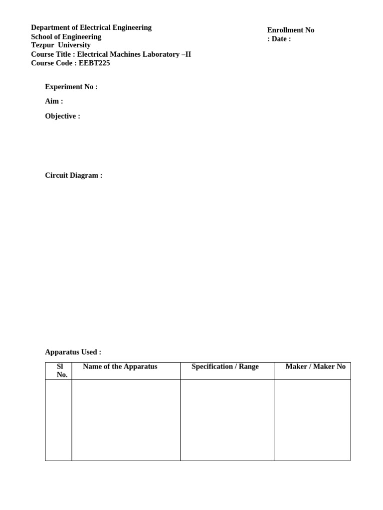 Em-2 Daily Lab Report Format | PDF