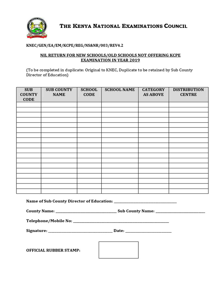 Nill Return Form | PDF