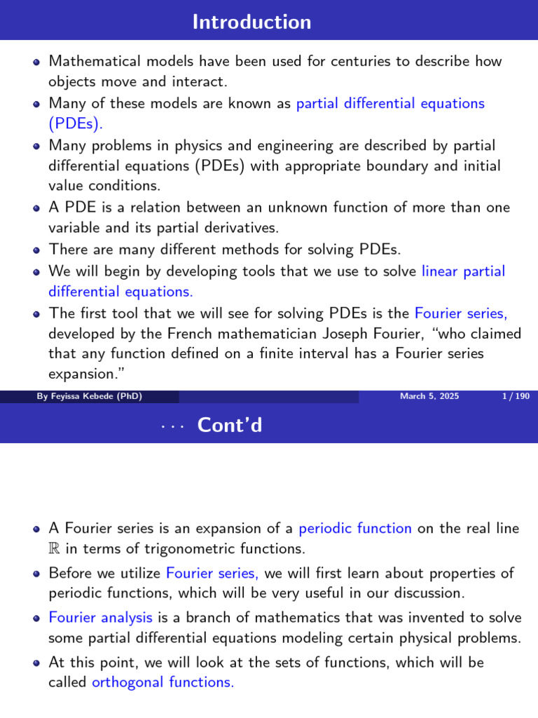 PDE For UG | PDF | Partial Differential Equation | Equations