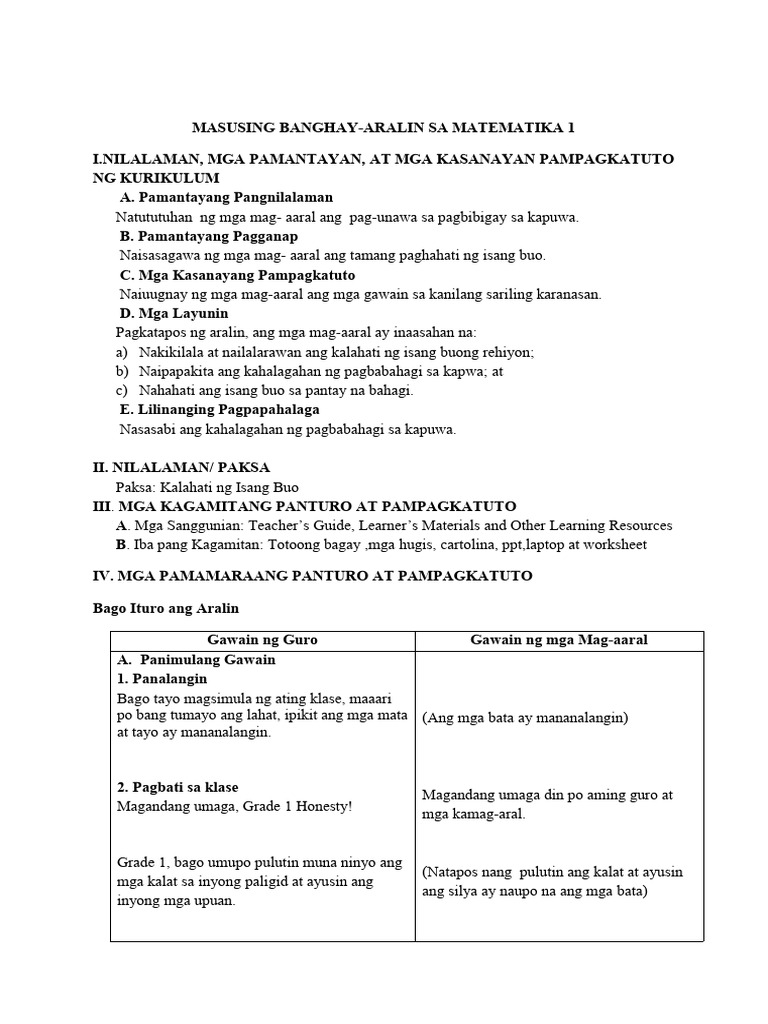 Detailed Lesson Plan in Math q4 | PDF