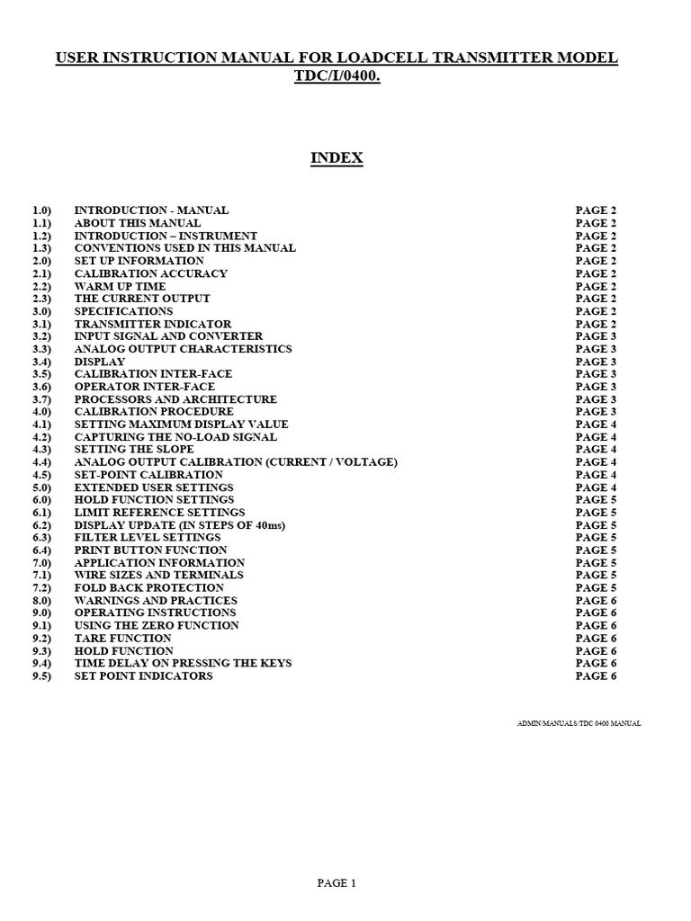 TDC 400 Manual | PDF | Fuse (Electrical) | Electronic Engineering