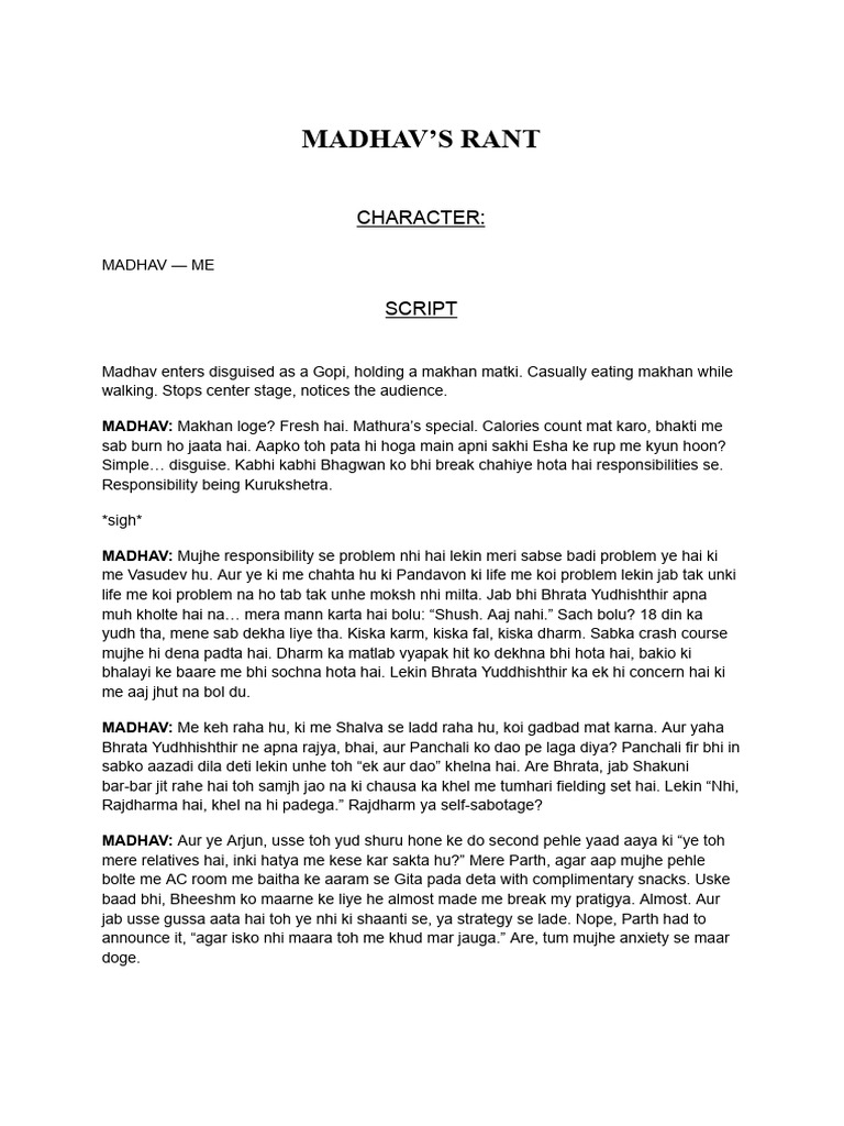 Madhav's Rant | PDF