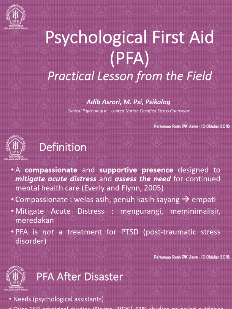 Psichologycal First Aid Ipk Jatim | PDF | Psychological Trauma | Psychology