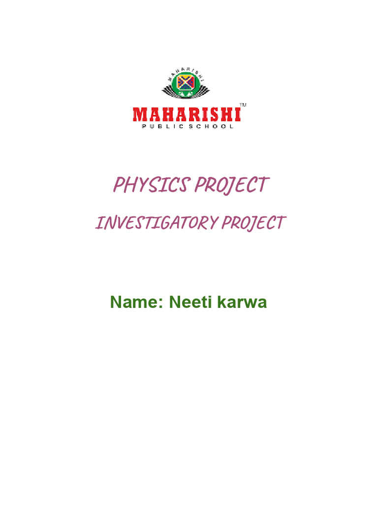 Physics Project | PDF