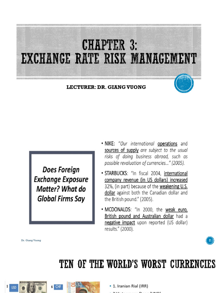 Chapter 3 - Exchange Rate Risk | PDF | Exchange Rate | Hedge (Finance)