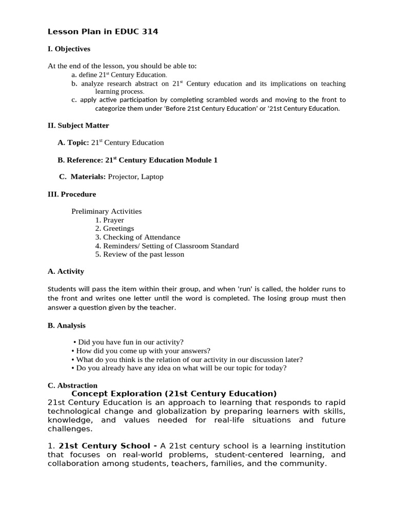 Lesson Plan in Educ 314 Bingco GV | PDF | Learning | Educational Assessment