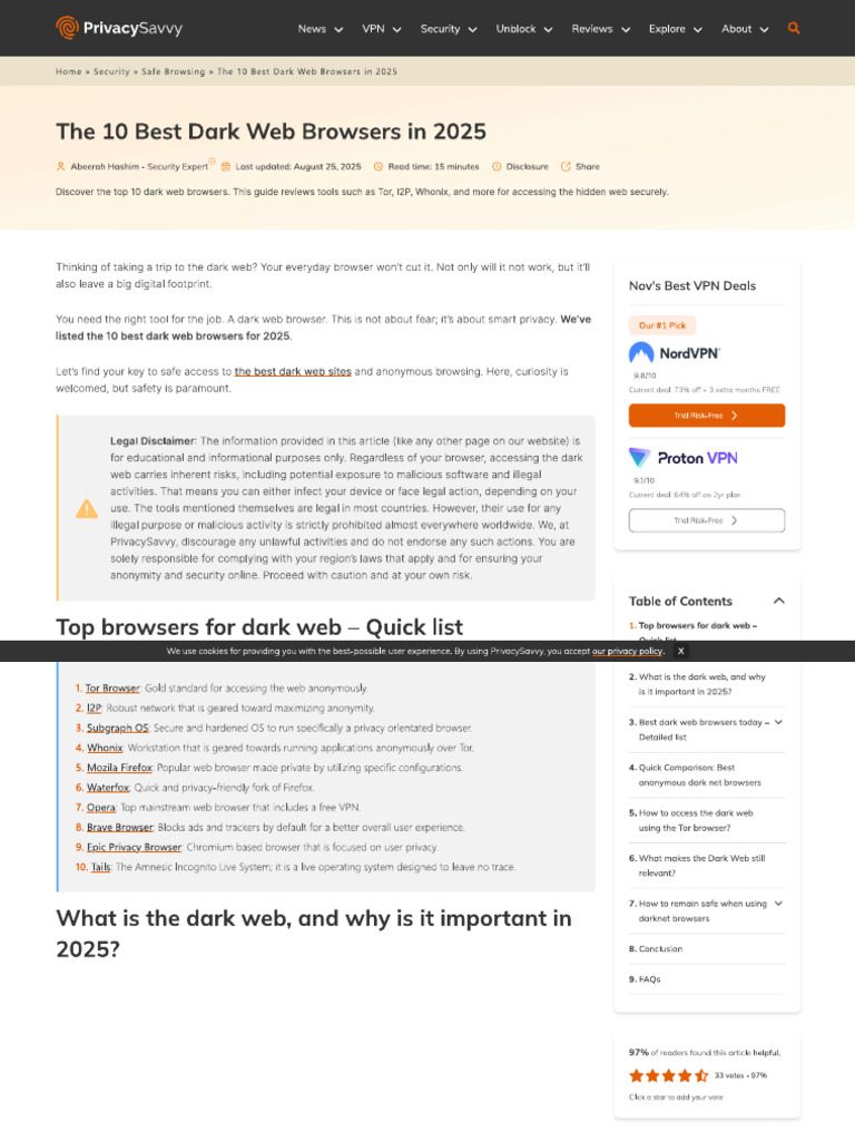 Dark Web Browsers Top 10 and Why Deep Web | PDF
