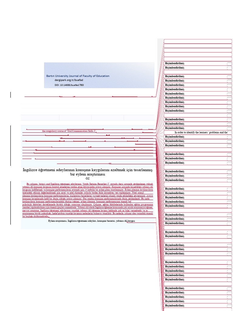 An Action Research To Alleviate Speaking Anxiety of Prospective EFL ...