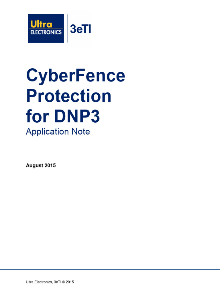 CyberFence DNP3 Appliction Note | PDF | Computer Network | Security