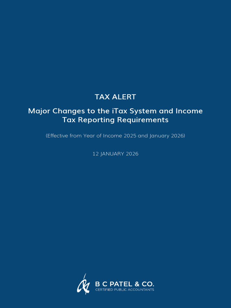 Tax Alert Jan 2026 - Changes To Itax System and Income Tax Reporting ...