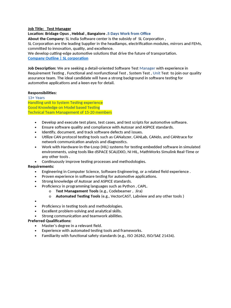 Test Manager | PDF