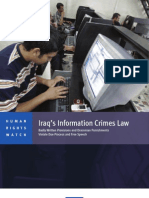Iraq's Information Crimes Law: Badly Written Provisions and Draconian Punishments Violate Due Process and Free Speech