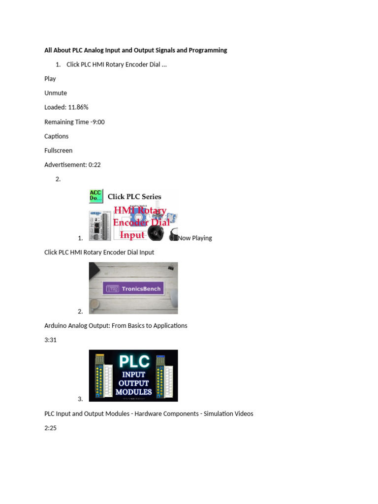 All About PLC Analog Input and Output Signals and Programming | PDF ...