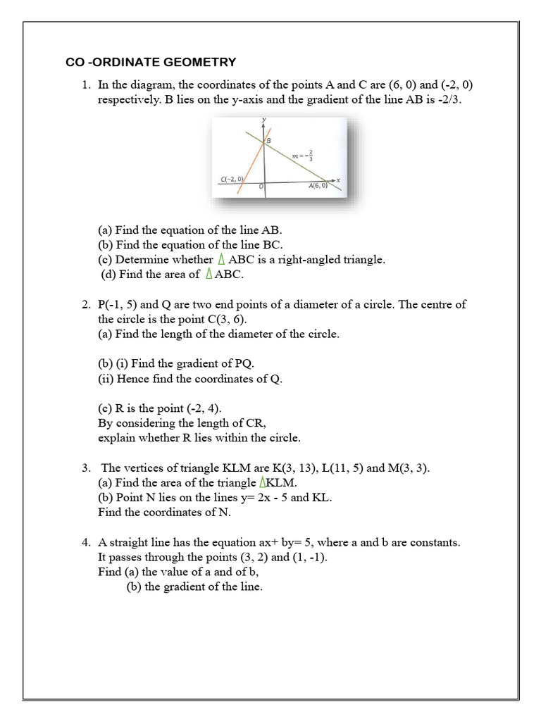 Co Ordinate Geometry | PDF