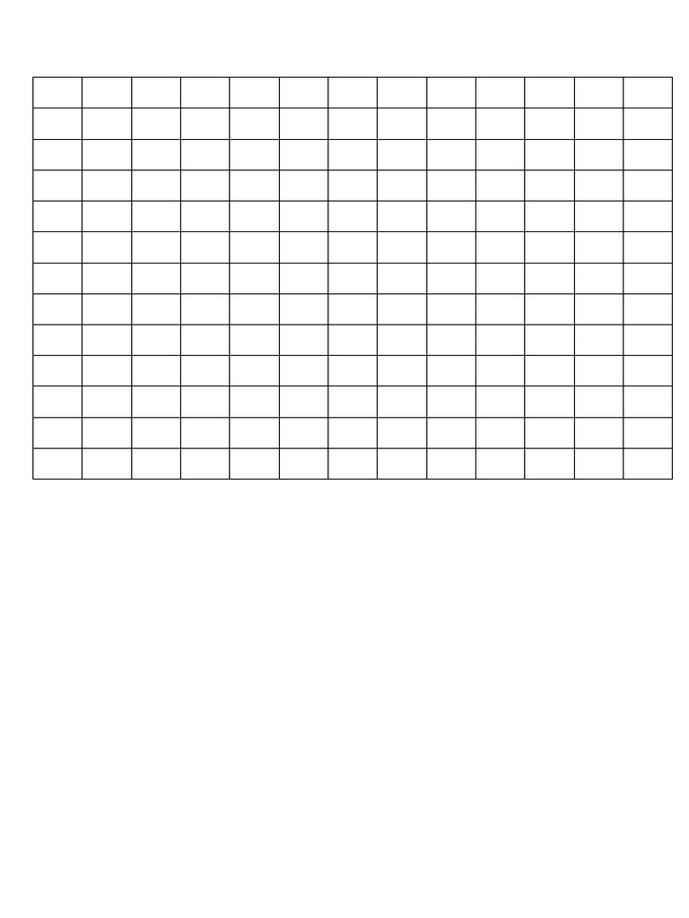 Multiplication Table 1 To 12 A4 | PDF