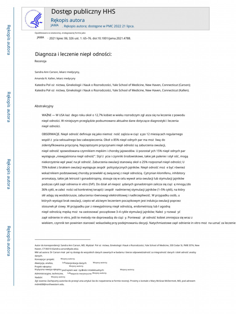 Diagnosis and Management of Infertility | PDF