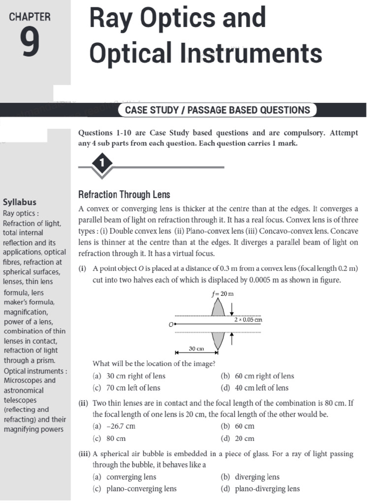 Case Study Ray Optics | PDF