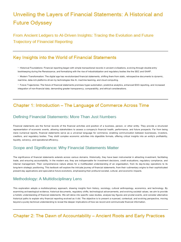 Unveiling The Layers of Financial Statements - A Historical and Future ...