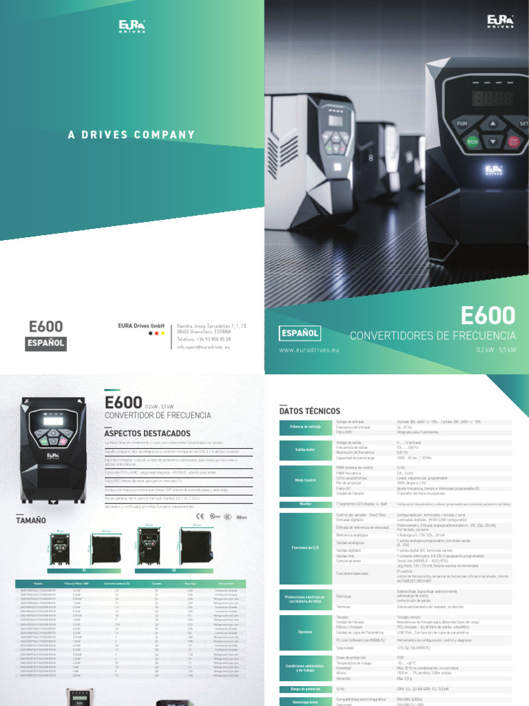 Eurodrives E600 Flyer 2017 SPS ESP Web C | PDF