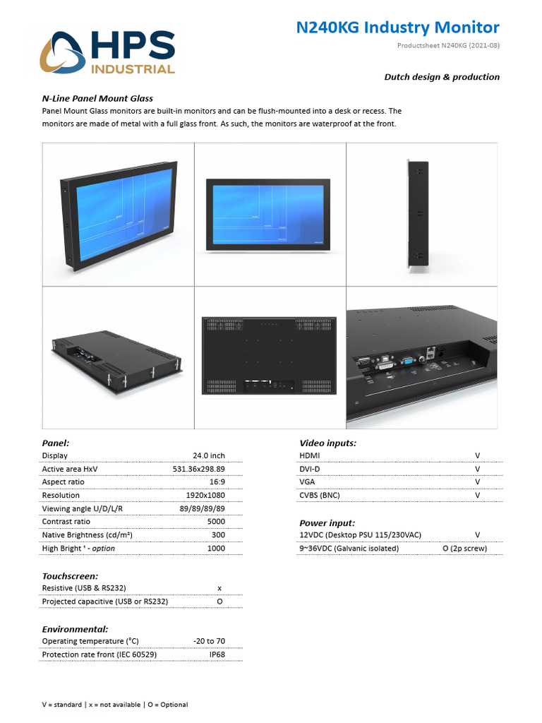 N-Line HPS 240KG Datasheet 1 | PDF | Computer Monitor | Optics