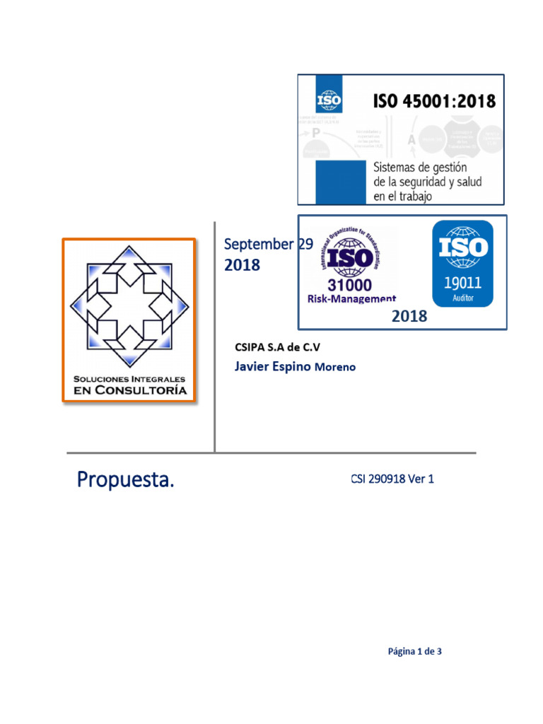 Propuesta Csipa 290918 v1 Ai 45 | PDF | Business | Economias